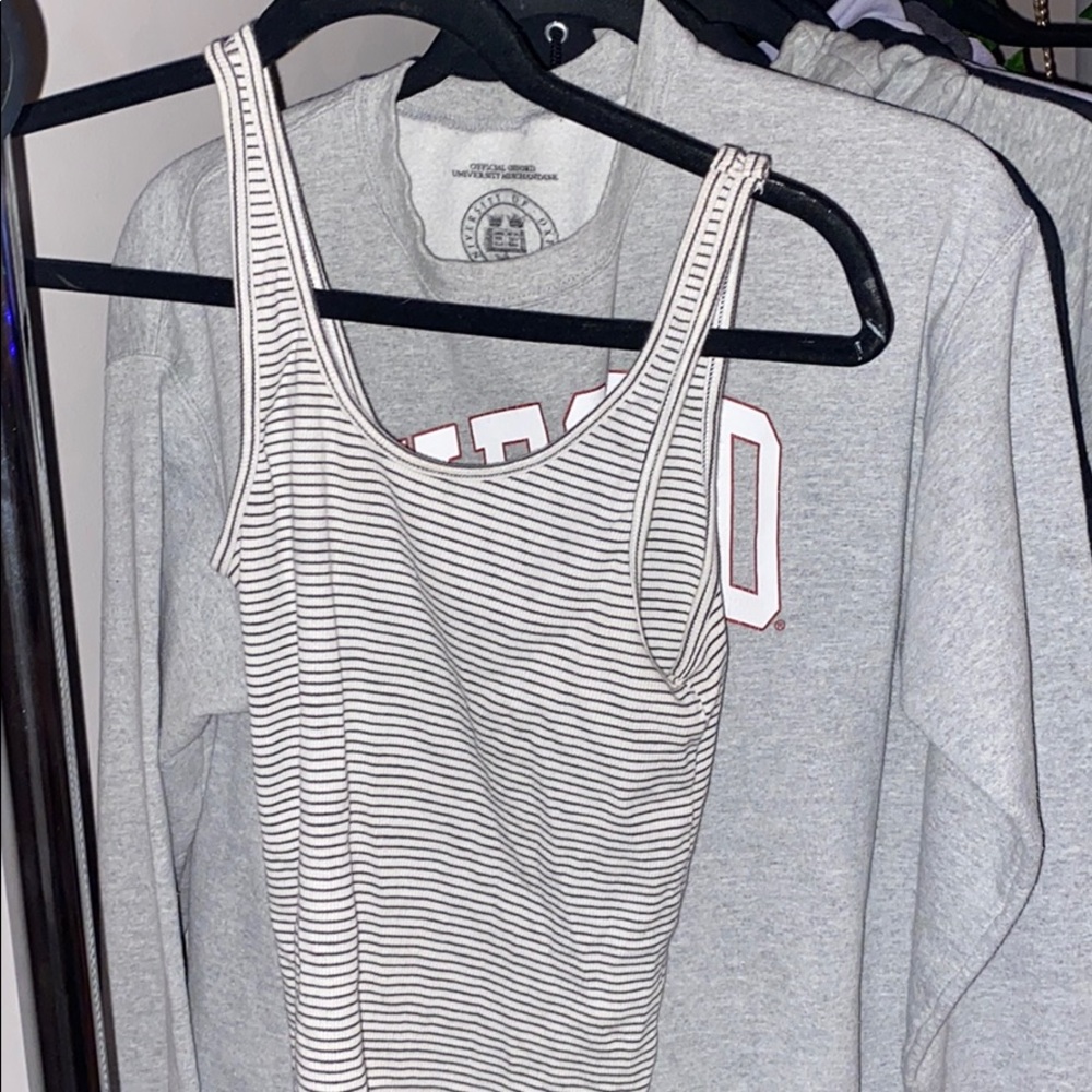 Black and white striped tank top